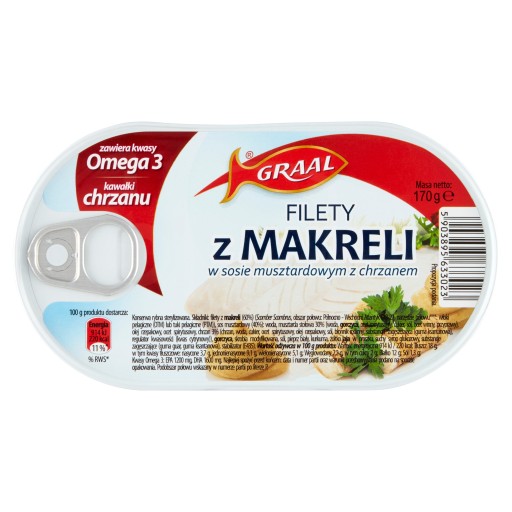 GRAAL Filety z makrely v horčicovej omáčke s chrenom 2x 170g