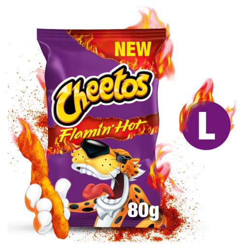 Cheetos Crunchy Flamin' Hot Corn chrumky s veľmi pikantnou príchuťou 80g