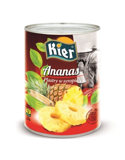 Ananásové plátky v light sirupe 565g Kier