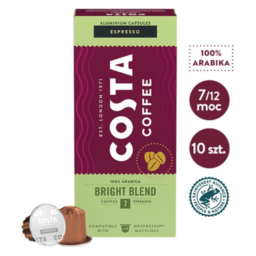 Kapsuly Nespresso Costa Bright Blend 10 ks.