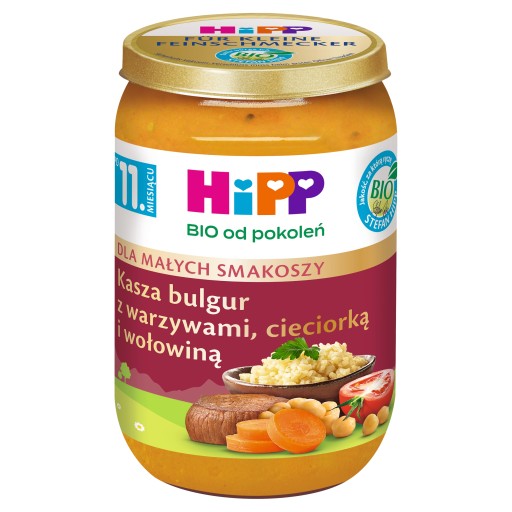 HiPP BIO Bulgur so zeleninou, cícerom a hovädzím mäsom po 11. mesiaci 220
