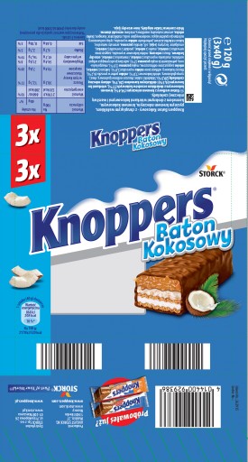 KNOPERS KOKOSOVÁ TYČINKA 3 X 40G