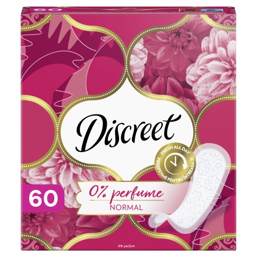 Diskrétne 0% parfum Normálne hygienické vložky 60 ks.