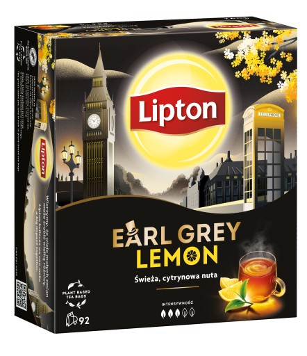 Čierny čaj Lipton Earl Grey Lemon 92 vrecúšok