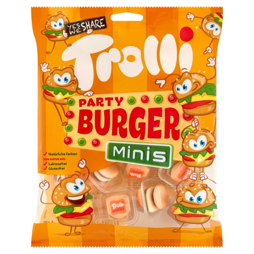 Trolli Party Burger Minis želé fazuľky s ovocnou príchuťou 170G