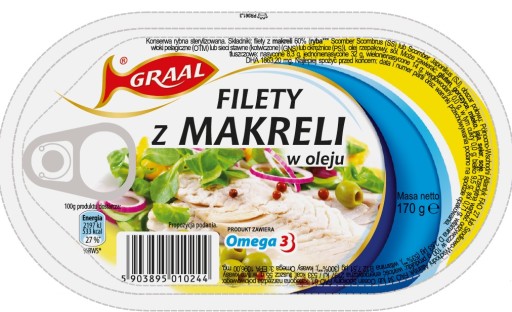 Filety z makrely v oleji Graal 170g
