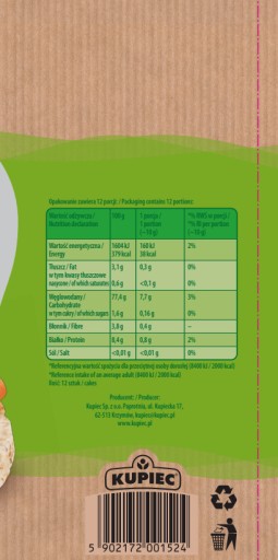 Kupiec ryžové oblátky natural 120 g