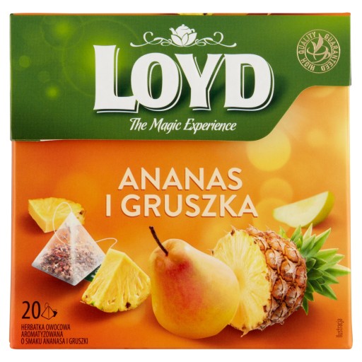 Ovocný čaj v pyramídach Loyd ananás a hruška 20 ks