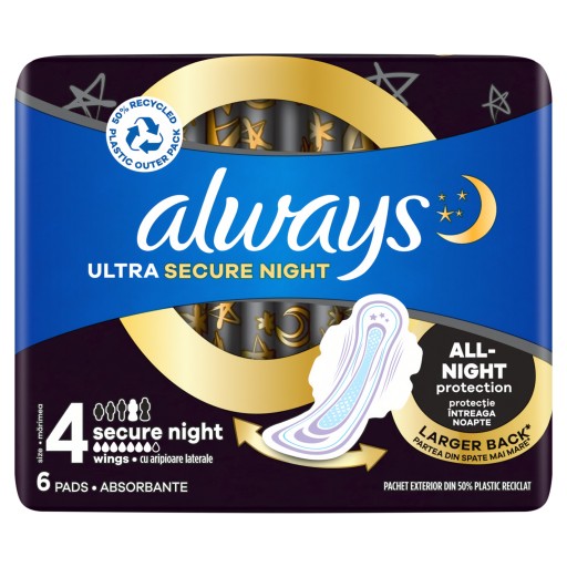 Hygienické vložky ALWAYS Ultra Secure Night 6 ks.