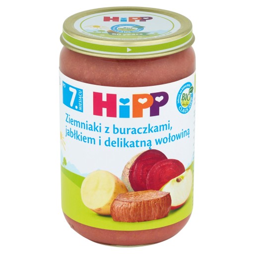 HiPP BIO Zemiaky s cviklou. jablká.. hovädzie mäso po 7 mesiacoch 220 g