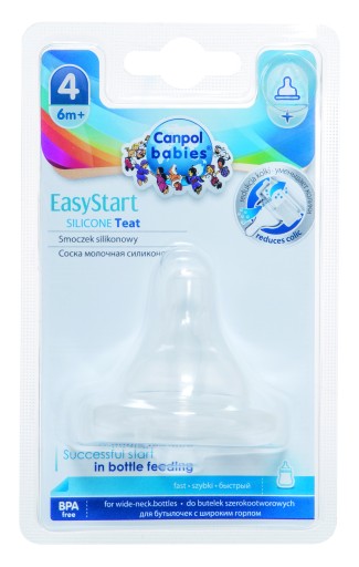 Canpol Babies Silikónový cumlík na fľaše Kaszka 6m+ EasyStart 1 ks.