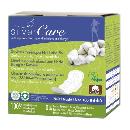 SilverCare Ekologické BIO nočné vložky 10 ks