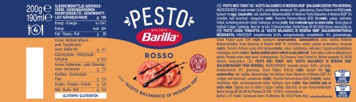 Barilla Pesto Rosso omáčka 200g TALIANSKE ČERVENÉ PESTO 200g bezlepkové
