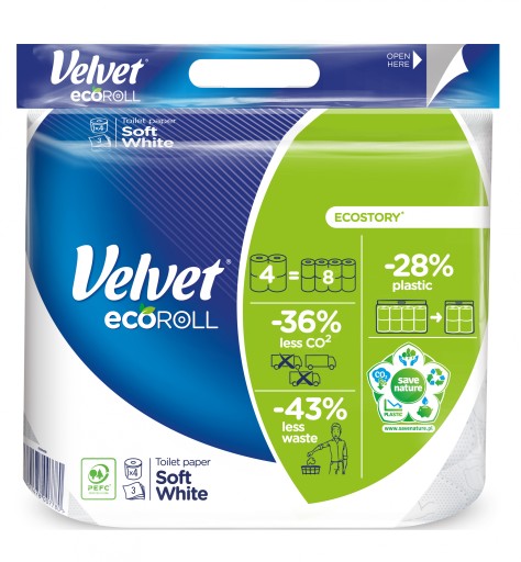 MÄKKÝ TOALETNÝ PAPIER VELVET ECOROLL 4 KS