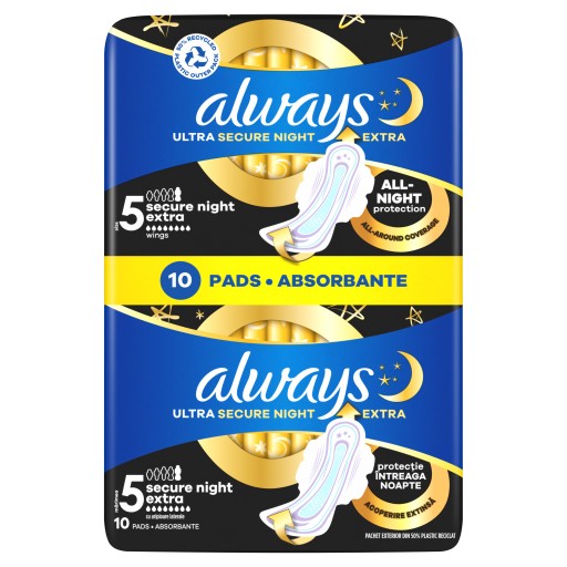 Always Ultra nočné vložky Protect Plus DUO 10 ks