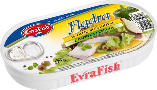 Evrafish Platýs v oleji s korením a cibuľou 170G