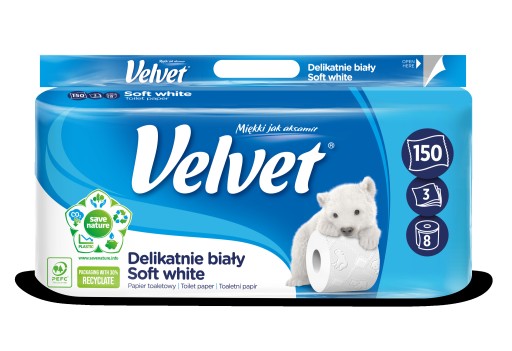 ZAMATOVÝ PAPIER 8 ks ples, 3 VRST., BIELY