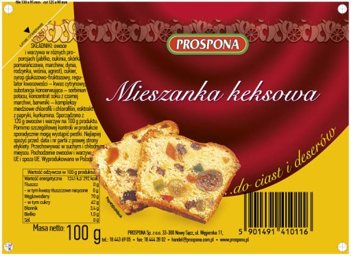 Prospona Kandizovaná tortová zmes 100 g