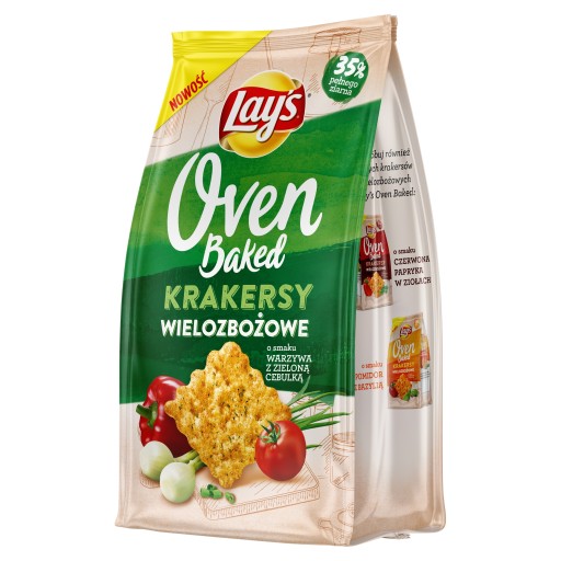 Lay's Oven Baked Crackers Vege Zelená cibuľka 3x 80g