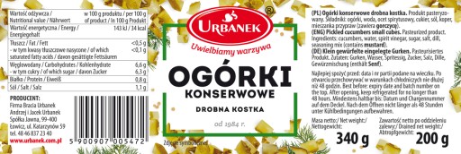 Urb.Ogórki zápory. kocka 340 g