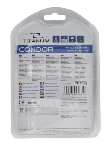 Bezdrôtová myš TITANUM Condor 3D, zelená