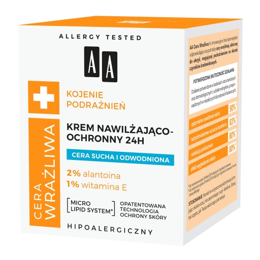 AA Sensitive Skin Hydratačný a ochranný 24h krém na tvár 50 ml