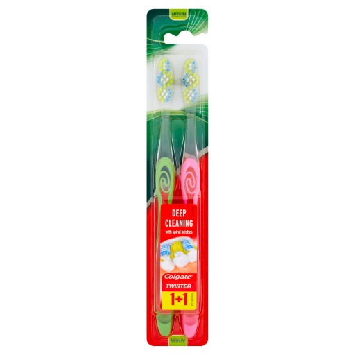 Zubná kefka Colgate Twister Medium 2 farebné kusy.