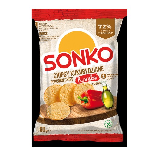 Sonko kukuričné lupienky Paprika 60g x2