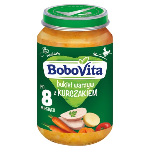 BOBOVITA VEČERA PRE BOJČATÁ KYTIČKA ZELENINY S KURACOM 8M 190G