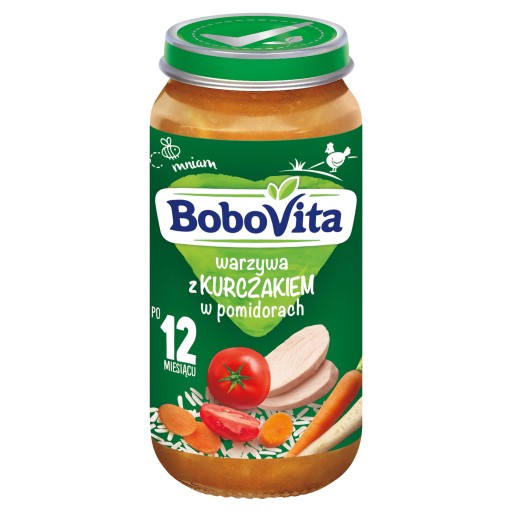 BoboVita Junior Zelenina s kuracím mäsom v paradajkách 1-3 roky 250 g