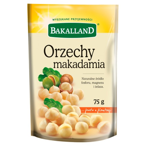 BAKALLAND Makadamiové orechy celé, lúpané, 75 g