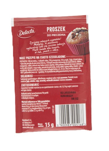 DELECTA Tortový prášok do pečiva 15g