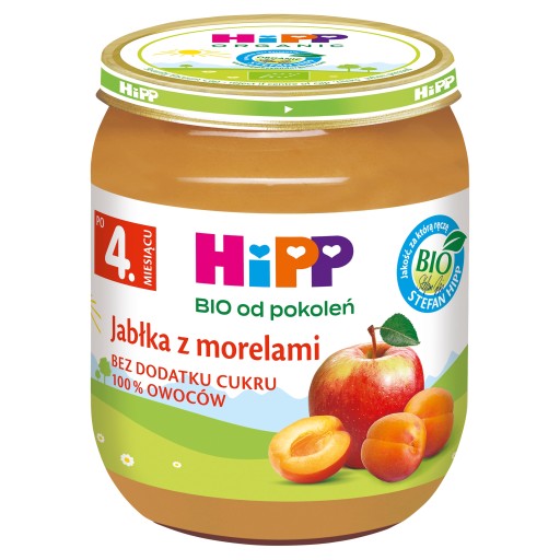 HiPP BIO Jablká s marhuľami po 4. mesiaci 125g