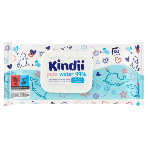 KINDII PURE WATER obrúsky 99% voda 60 ks.