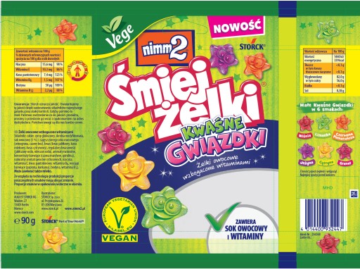 Nimm2 Śmiejżelki Kwaśne Gwiazdki 90G