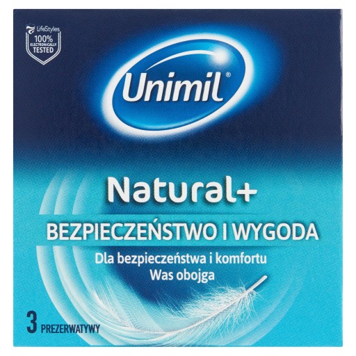 Unimil Natural, latexové kondómy, 3 ks.