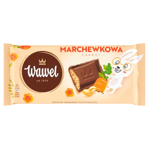 Čokoládová plnená mrkvová jarná ponuka Wawel 100g