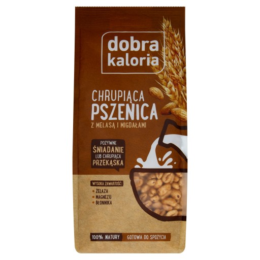 Výživné raňajky chrumkavé pšenica melasa mandle vláknina zinok železo