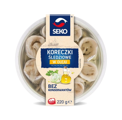 Sleďové zátky v oleji 220g seko