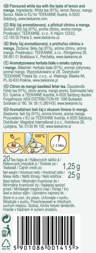 BIELY ČAJ TEEKANNE ČAJ CITRÓN A MANGO 20 vrecúšok.