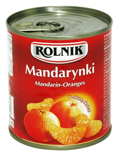 Rolnik mandarínky v sladkom sirupe v plechovke, 314 ml