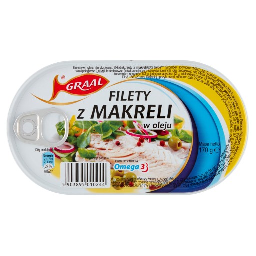 MAKERELOVÉ FILETKY V OLEJU 170g GRAAL