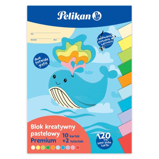 Farebný blok na kreslenie A4, 10 listov, 120g/m PELIKAN