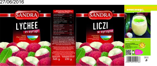 Sandra Liči v sirupe 580 ml