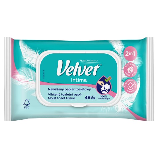 VELVET INTIMA VLHČENÝ TOALETNÝ PAPIER 48 LÍSTKOV