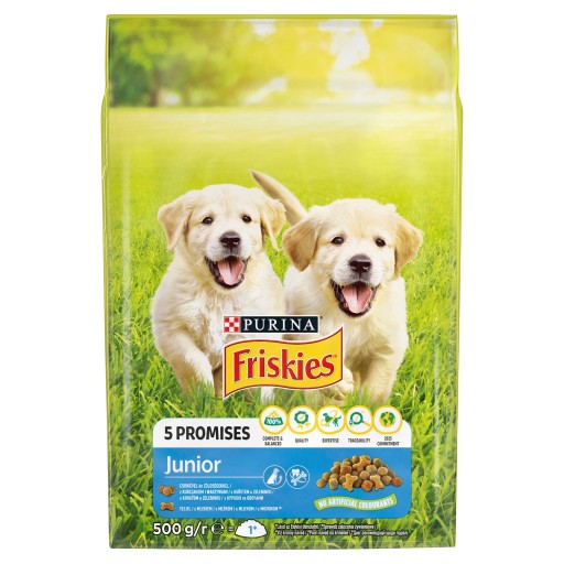 FRISKIES JUNIOR Kuracie mäso, mlieko a zelenina 500g