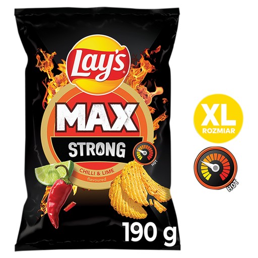 Lay's Max Strong s pikantnou príchuťou čili a limetky 190 g