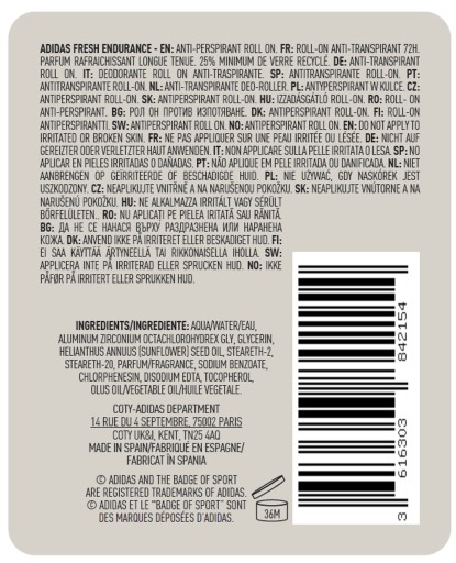 ADIDAS DÁMSKE DEO ROLL-ON 50ML FRESH ENDURANCE