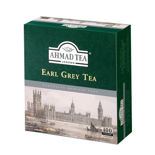 Čierny čaj EARL GREY Ahmad, 100 vrecúšok