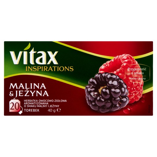 Vitax Čaj Malina Blackberry 20 vrecúšok - aromatický nápoj s blahodarnými vlastnosťami